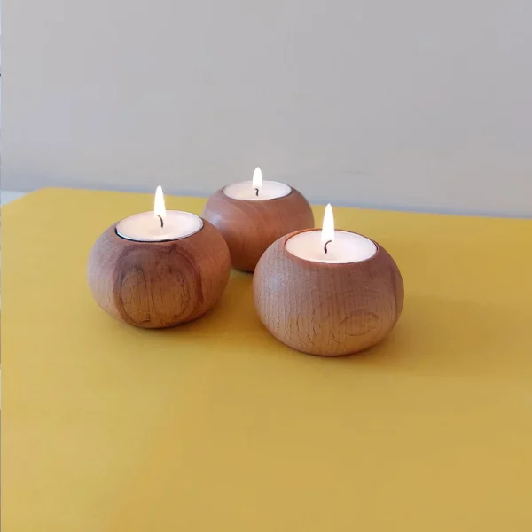 جاشمعی گرد چوبی مناسب شمع وارمر