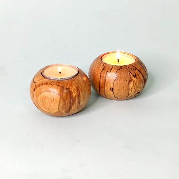 جاشمعی چوبی گرد کوچک مناسب شمع وارمری