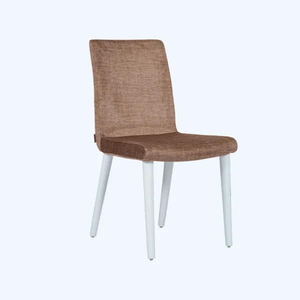 صندلی غذاخوری چوبی با پایه مونتاژی سفید رنگ