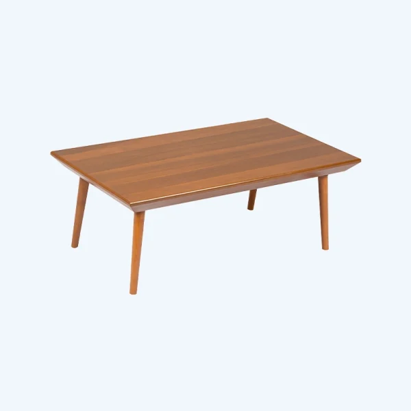 میز جلومبلی چوبی گردویی رنگ با پایه گرد