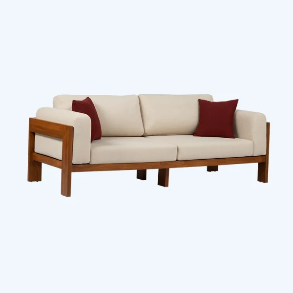 کاناپه راحتی چوبی مینیمال و شیک رایکا با تشک های قابل تعویض
